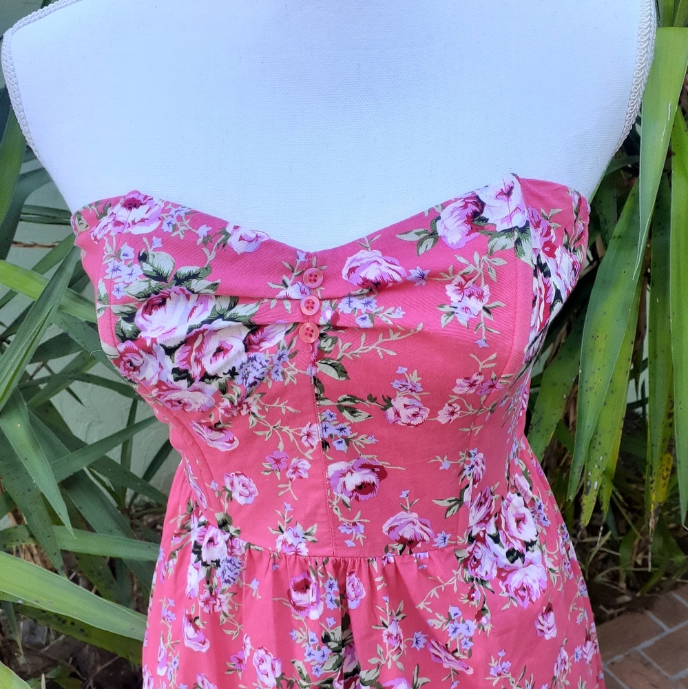 Strapless Mini Pink Summer Dress New - Picture 6 of 10